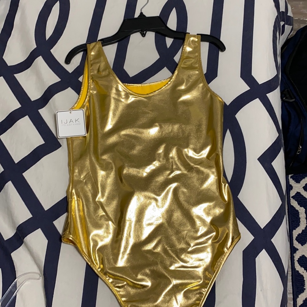 Metallic gold bodysuit
